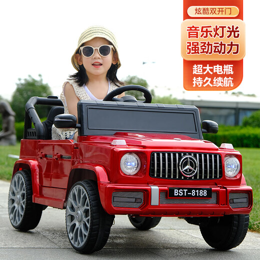 Funbao children's electric car four-wheel car baby toy car can sit adults boys and girls can remote control large G off-road stroller Knight black dual drive remote control + 12V large battery