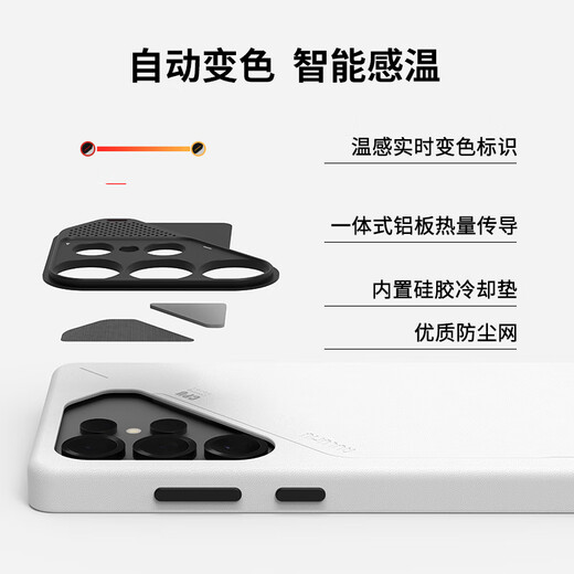 Aulumu S25 Full-Inclusive-Mobiltelefonhülle geeignet für Samsung S25 Ultra einfacher Ledermagnet-Telefonhülle Aluminiumlegierung Wärme Dissipation Fenster Spezielle Magsafe-Schutzhülle weiß