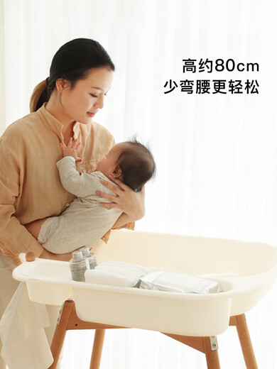 IGIFTFIREll实木尿布台婴儿护理台多功能新生儿换尿布按摩抚触洗 基础款 其他-框架结构-组装