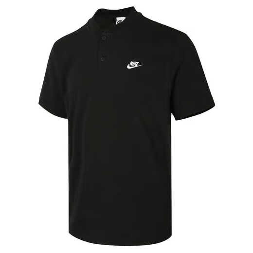 Nike short-sleeved POLO shirt 2025 new men's top Club Henry shirt cotton sports casual stand collar business sweat-absorbent and breathable HQ5975-010 XL