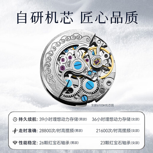 海鸥（SEAGULL）海鸥手表男士自动机械雪松经典商务防水腕表男士礼物6182 雪松青松对表-6182