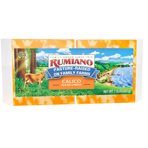 RUMIANO Colby cheese slices two-color cheese slices Swiss-style cheese slices 681g Colby cheese slices 681g*1 bag