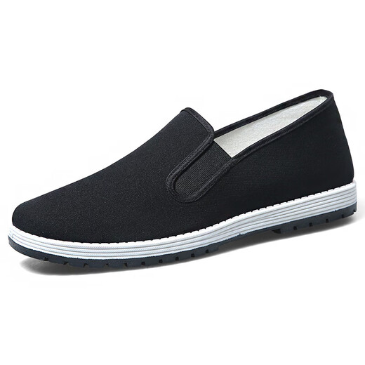 Echte 3520 Mugwill-Anti-Odor-Fahrt schwarze Stoffschuhe mit einem Fuß, einem Fuß mittleren Alters und älteren Kuhsehnensälen Schuhe, alte Peking-Stoffschuhe, Mugstertuchschuhe (schwarze Sohlen) 41 (255 mm) Standard-Sportschuhe Größe