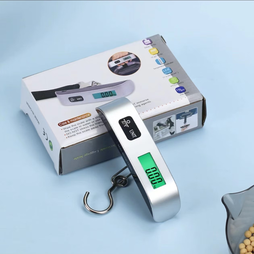 
Multifunctional luggage scale hook scale fishing scale luggage scale mini hand scale express scale household portable scale mini electronic scale 50kg hand-pulled hanging scale stainless steel hook 100 Jin [Jin equals 0.5 kg] [battery model]