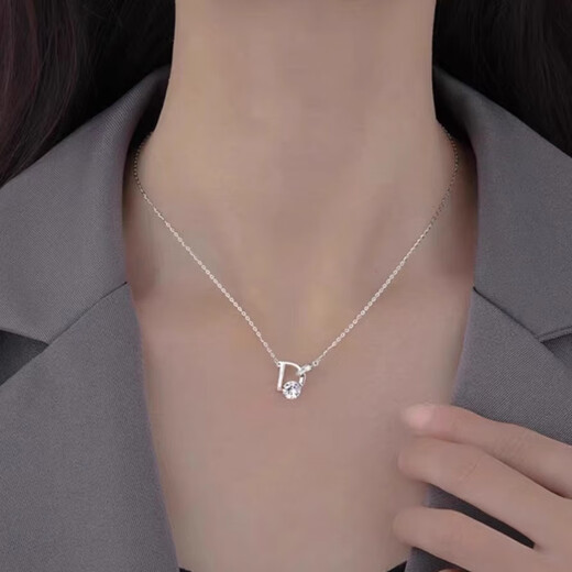 CAOXIDO Oath Series 18K Gold Necklace Diamond Pendant Rose Gold Clavicle Chain Letter Set Chain Valentine's Day Gift 18K Gold Diamond Pendant Necklace