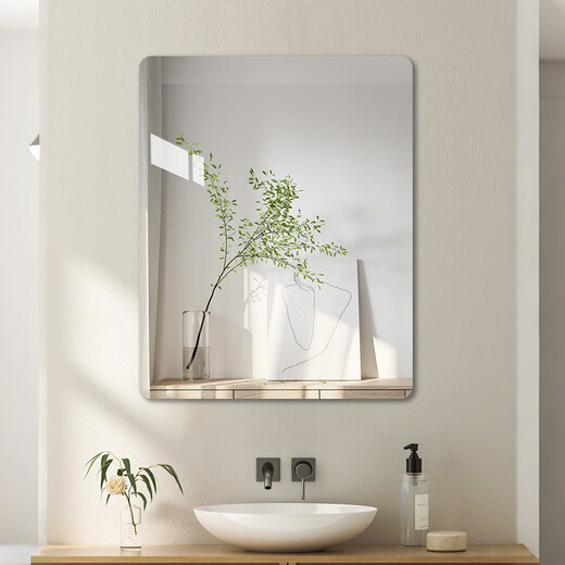 Quanpinwu Acrylic soft mirror wall mirror hand washing bathroom bathroom full-body mirror hanging wall without punching self-adhesive 30*40