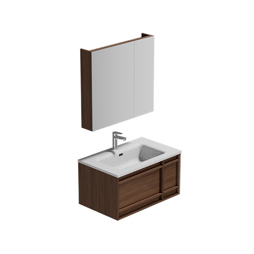 
Ryerte (R/T) bathroom cabinet ceramic integrated basin full-inclusive back panel multi-layer storage smart bathroom medieval style Y1049-80