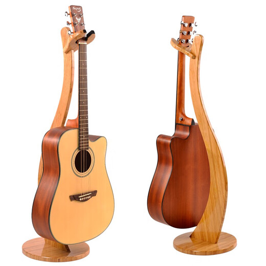 Supug Guitar Guitar Guitar Pise Ukulele Vertical Ukulele Free Punch-Type Guitar Colocation Ritting Stand de violín Rack colgante Bamboo Guitar Guitar Rack + Style Stand