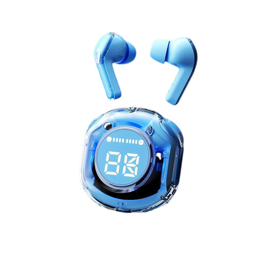 Stimme von Berlin transparenter Digitalanzeige drahtlose Bluetooth-Kopfhörer In-Ear Sport End-Battery-Geräusch-Stornierung Musik Bluetooth Kopfhörer Frauen Gletscherblau [30 Tage Probe kostenlos]
