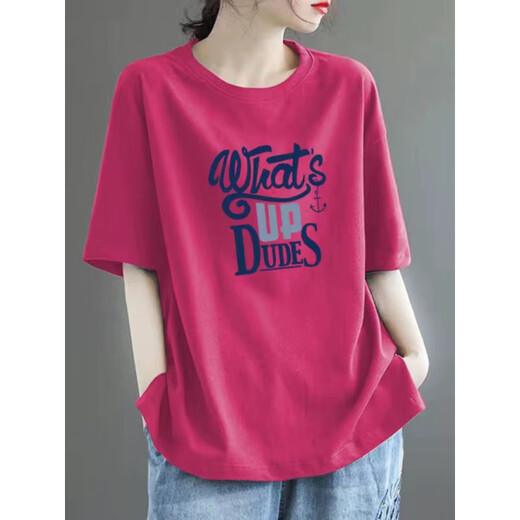 Pierre Cardin 100 T-shirt à manches courtes en coton pur pour les femmes haut de gamme polyvalente et à la mode de style quotidien en liberté de grande taille mincement mince-manche 983 # violet [100% coton] Le populaire S cette année [80-100jin recommandé [Jin est égal à 0,5 kg]]]
