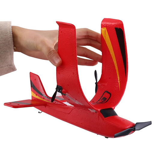 Feixiong Toys (FX) Fernbedienungs-Gleitflugzeug großer, abfallresistenter Fixierflügel-Flugmodell Fernbedienung Hubschrauber Griff Kinderspielzeugkämpfer 803 Gelbes Hauptschaumgröße 31x25.5x8c Standard mit 1 Elektro + Windklinge 1 + Stativ 1