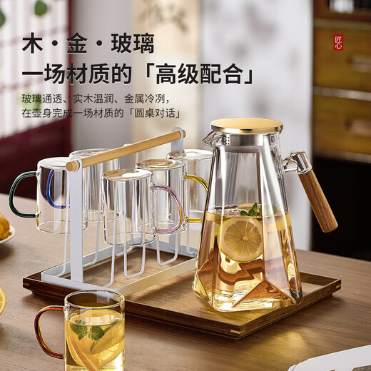 Yipot Tea Cooling Kettle High Temperature Resistant Cold Water Cup Thickened Explosion-proof Food Grade Glass Cold Water Kettle Large Capacity Household Water Storage for Tea