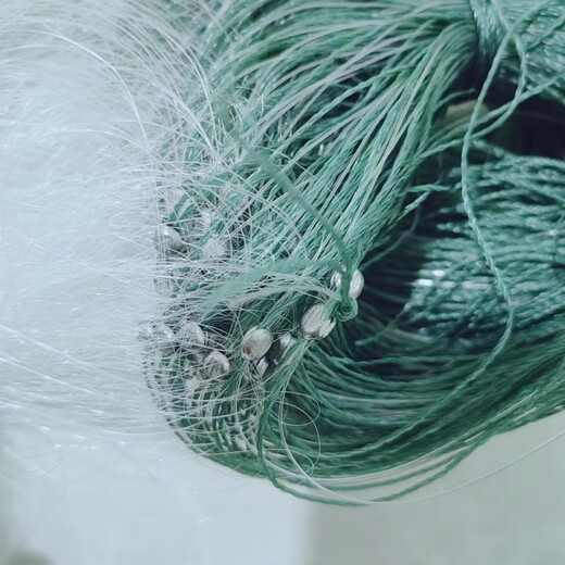 White silk three-layer sunken net, sticky net, green silk net, 100 meters fishing net, crucian carp, carp fishing hanging net, reservoir net, silver carp, 1.5 meters high, 4 fingers, white silk three-layer sunken net, 30 meters long