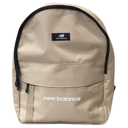 NEW BALANCE时尚百搭印花拉链开合织物双肩包常规男女同款情侣款米白色 米白色