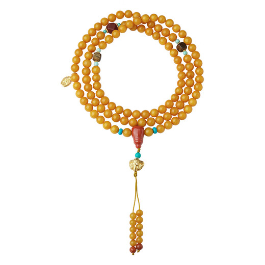 Potala Palace beeswax agate agarwood 108 beads green pine southern red necklace multi-circle bracelet for men and women as a birthday gift for boyfriend