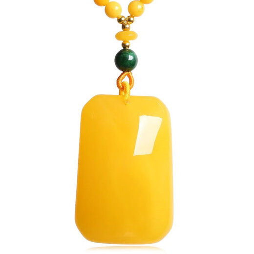 Fat Donglai's same style beeswax pendant, amber, chicken oil, xanthan ore, Laohuang Wushi brand water drop style blood pool necklace, bead chain style Dafang brand 50g