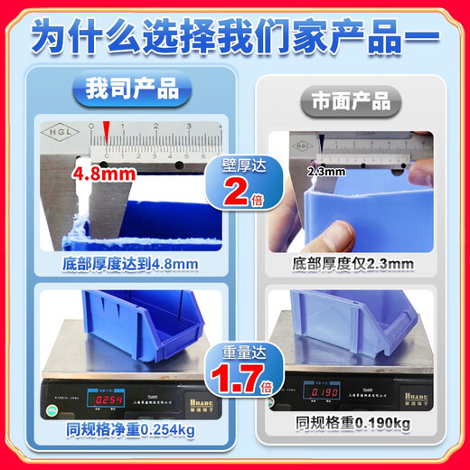 Yonghuanying Cube Parts Storage Box Warehouse Shelf Inclined Plastic Box Hardware Accessories Materials Screw Tools M12140*105*75 can be hung on the back single