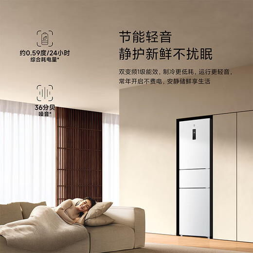 Mijia Xiaomi refrigerator three-door 256 liter small apartment rental dormitory home variable frequency air-cooled frost-free energy-saving first-level energy efficiency national subsidy BCD-256WMSA01