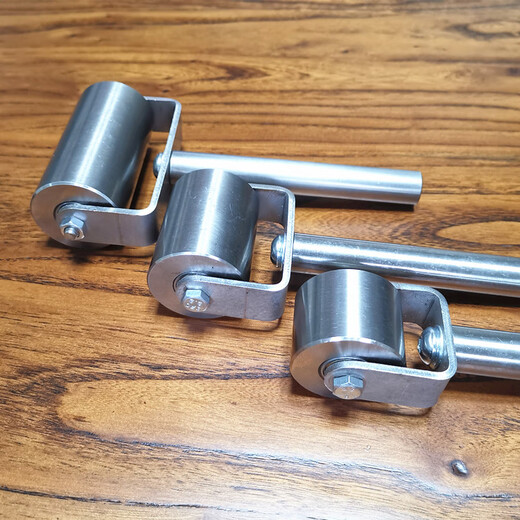 Lucius Longma custom stainless steel press wheel double bearing solid press roller waterproof roll leather pressing iron roller self-adhesive 5cm stainless steel press wheel (about 695 grams metal handle D40