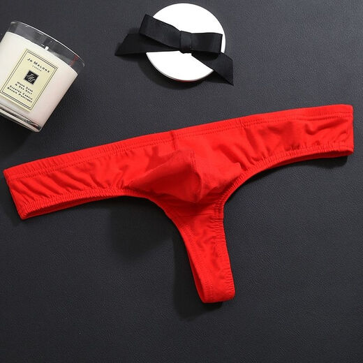 
New thong men's pseudo-girl men's tight thong low waist sexy cotton three-point stretch white M