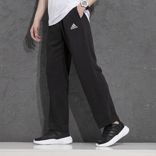 阿迪达斯（adidas）男裤 2025夏季运动裤跑步训练户外休闲宽松舒适透气针织直筒长裤 GK9273 XS