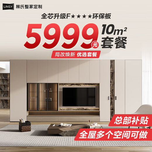 Lin's Home Whole House Customized Living Room, Bedroom and Dining Room Customized Cabinets Multi-Space Storage Cabinet Combination Package Package Price