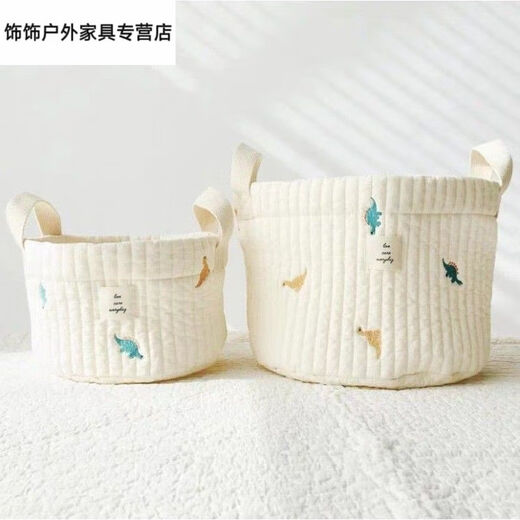 Winsio ins Nordic style cotton baby diaper clothes storage basket children's toys sorting bag basket bedside storage bag beige large olive sorting bag