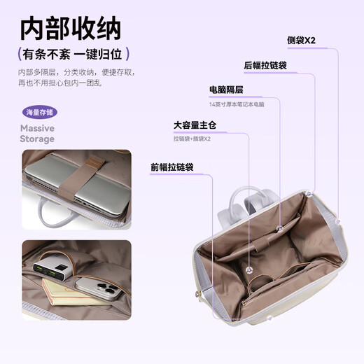 POLO双肩包女电脑包15.6英寸iPad笔记本背包通勤短途书包差旅行李包