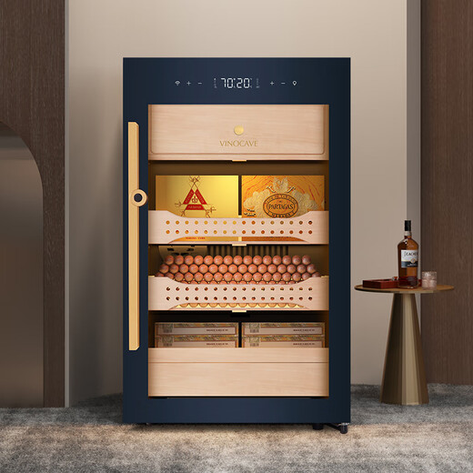 Vinocave cigar cabinet, constant temperature and humidity, ammonia removal, household cedar wood eggplant box, smart frequency conversion, energy-saving fingerprint lock, office small cigar cabinet V2 800 pieces