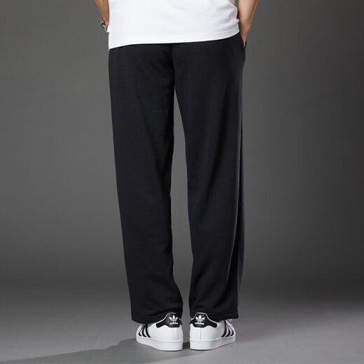 Adidas offizielle Herrenhosen Jogginghosen Frühling neuer Stil Running Training Hosen warm bequeme Jogginghosen Freizeitlose Hosen GK9273 Terry/Black Straight M.