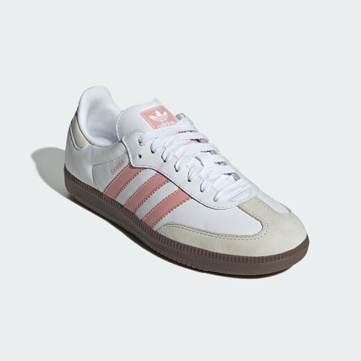 阿迪达斯 （adidas）官方舰店休闲鞋女鞋 新款舒适三叶草运动鞋SAMBA德训鞋板鞋 JI2677白/奇迹紫粉/汉玉白 37