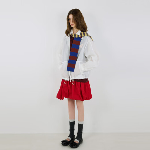 IIIVIVINIKO2025秋新款艺术刺绣轻量运动夹克外套女M530305127A 本白 S