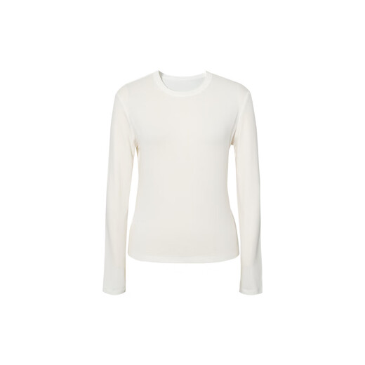 Eveli (eifini) Jiang Xin endorses Tencel wool upgraded soft elastic collar long-sleeved T-shirt for women 2025 autumn new top white M