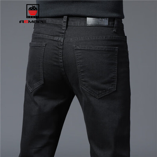 
AEMAPE American Apple high-end jeans men's summer thin straight stretch slim fit small feet men's casual long pants men 1049 gray 30 suitable (110-120Jin [Jin equals 0.5 kg])