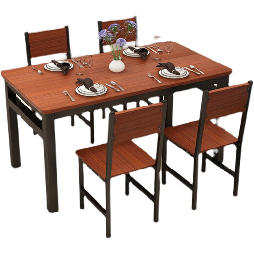 Hongtong modern small apartment household simple dining table chair dining table rectangular fast food restaurant dining table combination simple reinforced 14070 single table