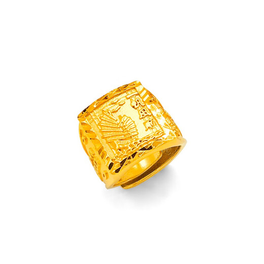 OEMG Old Phoenix Gold Store Model Vietnam Sand Gold Ring Men's Lucky Fortune Dragon Domineering Fashion Thick Gold Plating Frosted Car Flower Ring with the Word of Wealth Living Mouth