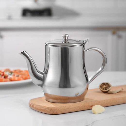 Thickened oil pot for kitchen household 316 stainless steel food-grade oil-filled and leak-proof oil storage tank without oil for household use 1000 ml, about 2Jin Jin is equal to 0.5kg, comes with filter + dustproof