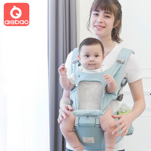 爱儿宝 （AIEBAO）婴儿腰凳背带绑多功能前抱式轻便四季背小孩抱 灰色