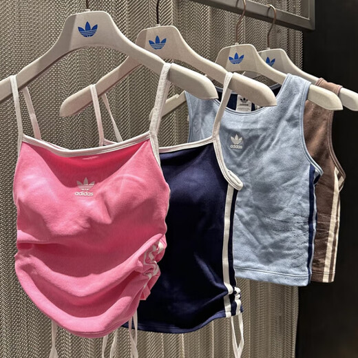 阿迪达斯 （adidas）三叶草夏季女子复古条纹可调节运动吊带背心 KE3887 KE3891 棕色KE3892（有胸垫） （） L