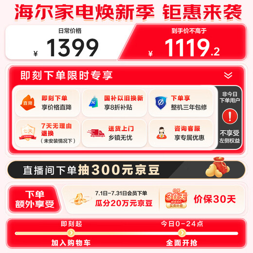 海尔（Haier）壁挂内衣洗衣机小型 婴儿儿童内衣裤洗衣机 全自动迷你洗衣机 国家补贴20% 一级能效717PLUS