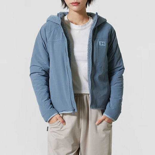 Under Armor woven hooded jacket for women, fashionable, simple, loose, comfortable, breathable, sports and leisure jacket XS