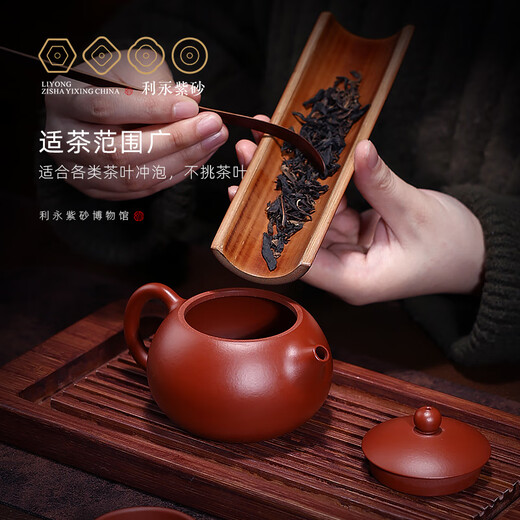 Centenary Liyong Yixing Zisha Pot Purely Handmade Original Mineral Zhu Ni Xi Shi Xile One Pot Two Cups Kung Fu Tea Set as a Gift for Elders Xi Shi Xile - Zhu Ni 220ml