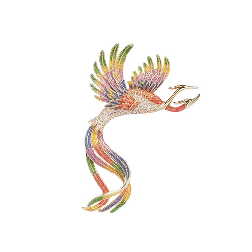 SWAROVSKL适配施华洛世奇【董卿同款】胸针设计感个性凤凰手工彩 9853-珐琅凤凰彩色