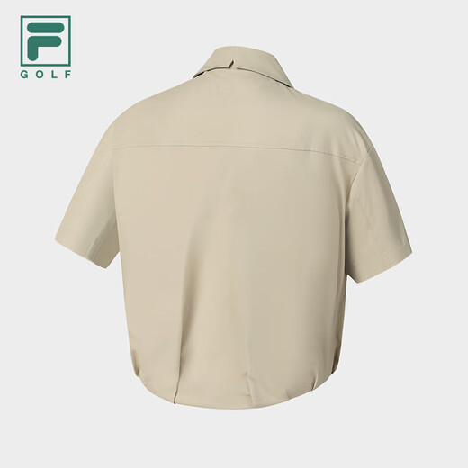 Fila Official Women's Woven Top 2025 Herbst Neuer Golfsport lose Kurzärmeljacke Militär Khaki-Lk S 160/80A/S