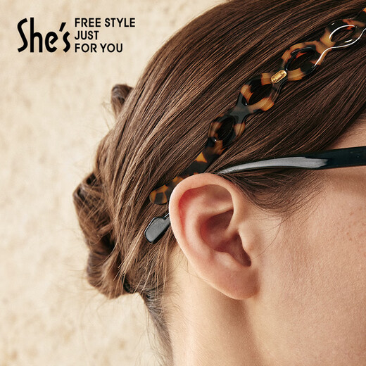 She s Akiko acetate plate headband, high-end hairpins, pressed hair headbands, hair accessories, birthday gifts for girlfriends, twist hollow style, tortoiseshell color SHG8609333F0