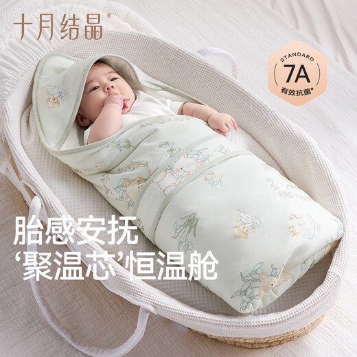 October Crystal Baby Cover Newborn Anti-Jump Autumn and Winter Newborn Baby Cover Sheet Constant Temperature Adjustment 7A Antibacterial Mi Xiong Castle Deep Winter Style