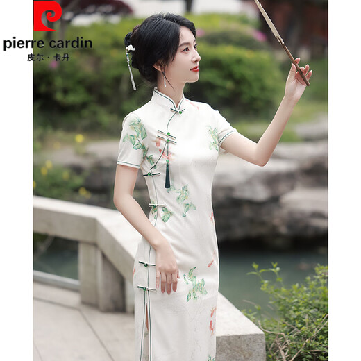 皮尔卡丹（pierre cardin）送考旗袍锦鲤国风2025夏季新年轻款高考旗开得胜小新日常休闲可穿 683【柿柿如意】 2XL