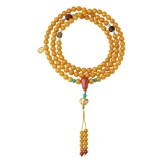 Potala Palace beeswax agate agarwood 108 beads green pine southern red necklace multi-circle bracelet for men and women as a birthday gift for boyfriend