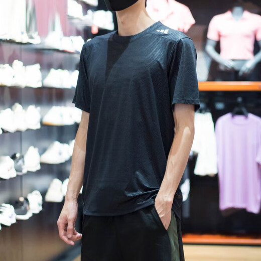 
Adidas short-sleeved men's summer fitness ice silk half-sleeved men's sportswear cool running black T-shirt IL1381 S 120-135Jin [Jin equals 0.5 kg]