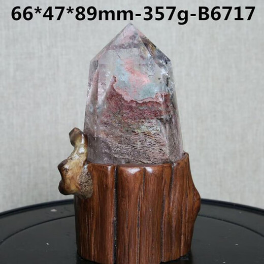 兔姬天然星光绿幽灵柱绿水晶千层绿幽灵水晶原矿物晶石家居装饰品摆件 桔红色6629